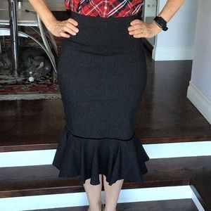 Black and white pinstripe,pencil/mermaid, vintage style